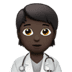 🧑🏿‍⚕️ health worker: dark skin tone display on Apple